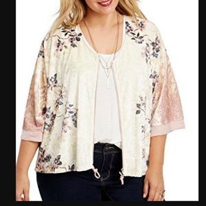 Maurices floral cream velour jacket
